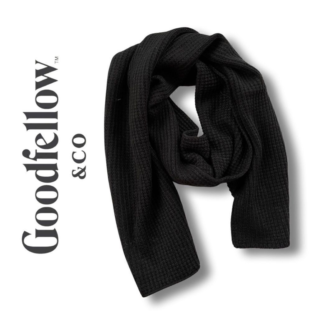 Men's Waffle Knit Scarves - Goodfellow & Co™ • Black • NWT